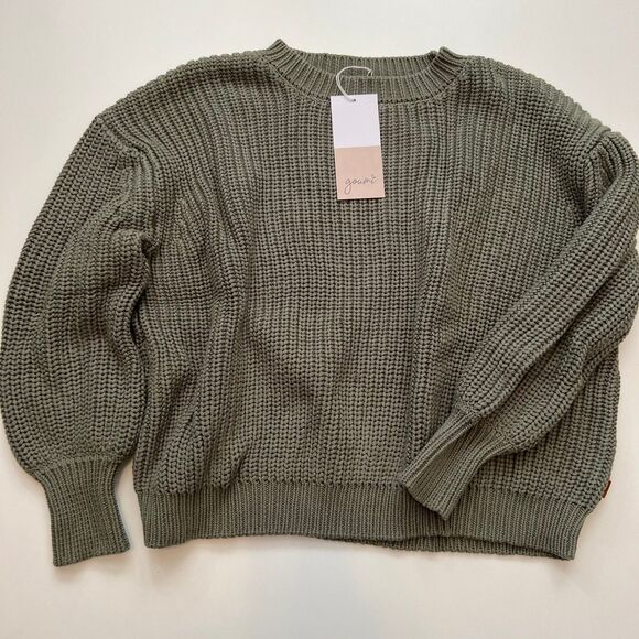 NWT Goumi Kids Noble Fir Chunky Knit Womens Sweater SZ L/XL Mama Organic Cotton - Picture 1 of 4